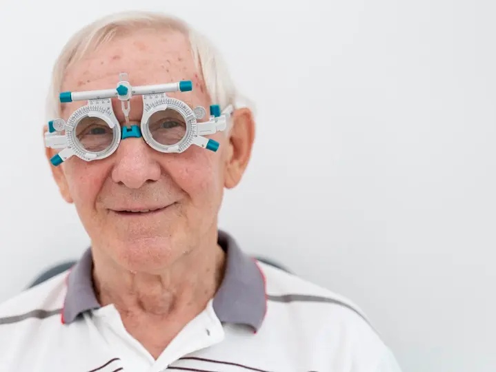 man-having-eye-sight-check Időskori szembetegségek megelőzése Sejtvédelem 