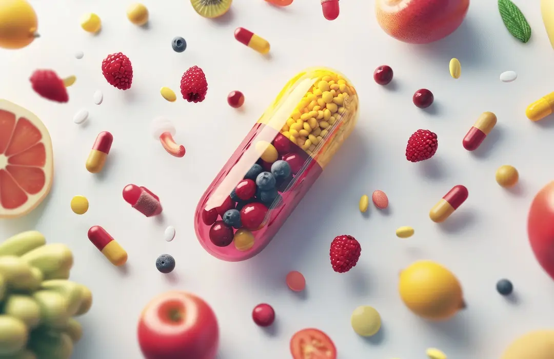 view-healthy-food-incased-pill-shaped-container Zsírban és vízben oldódó vitaminok: 4 különbség Szupertápanyagok 