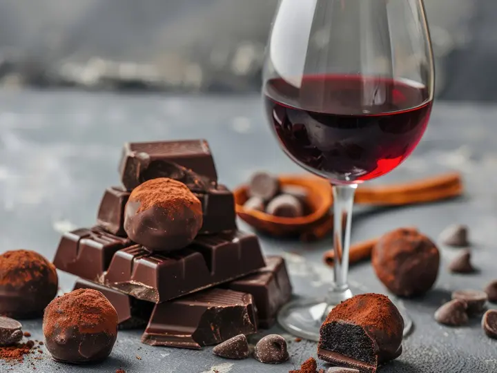 wine-candy-red-wine-chocolate-truffles-grey-background Hisztamin intolerancia: Tünetek, okok és diéta Emésztés 