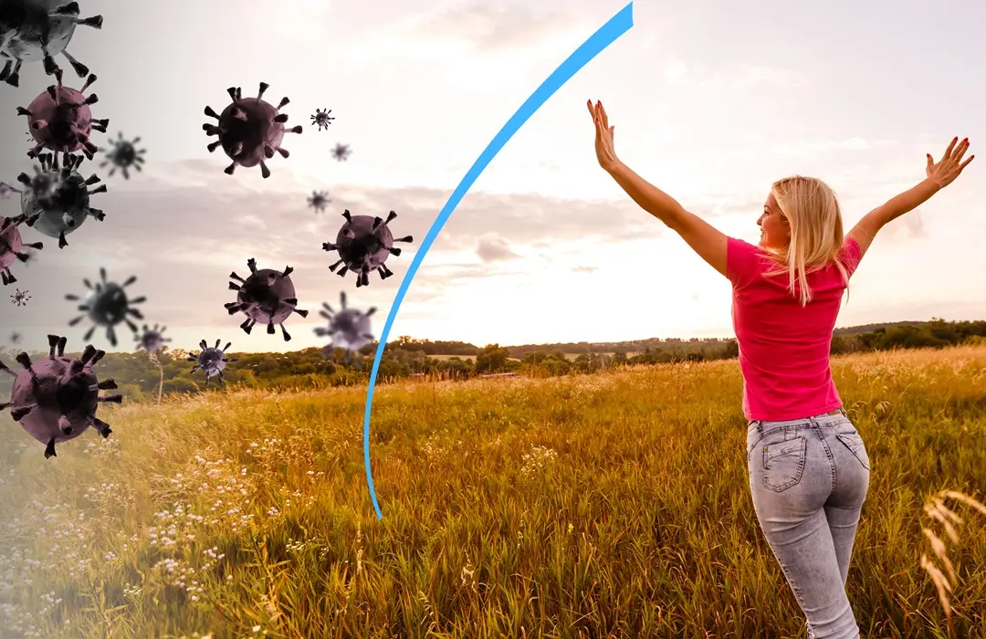 woman-field-virus-protection-illustration A hidegmerülés jótékony hatásai és immuntámogatás Immunrendszer 